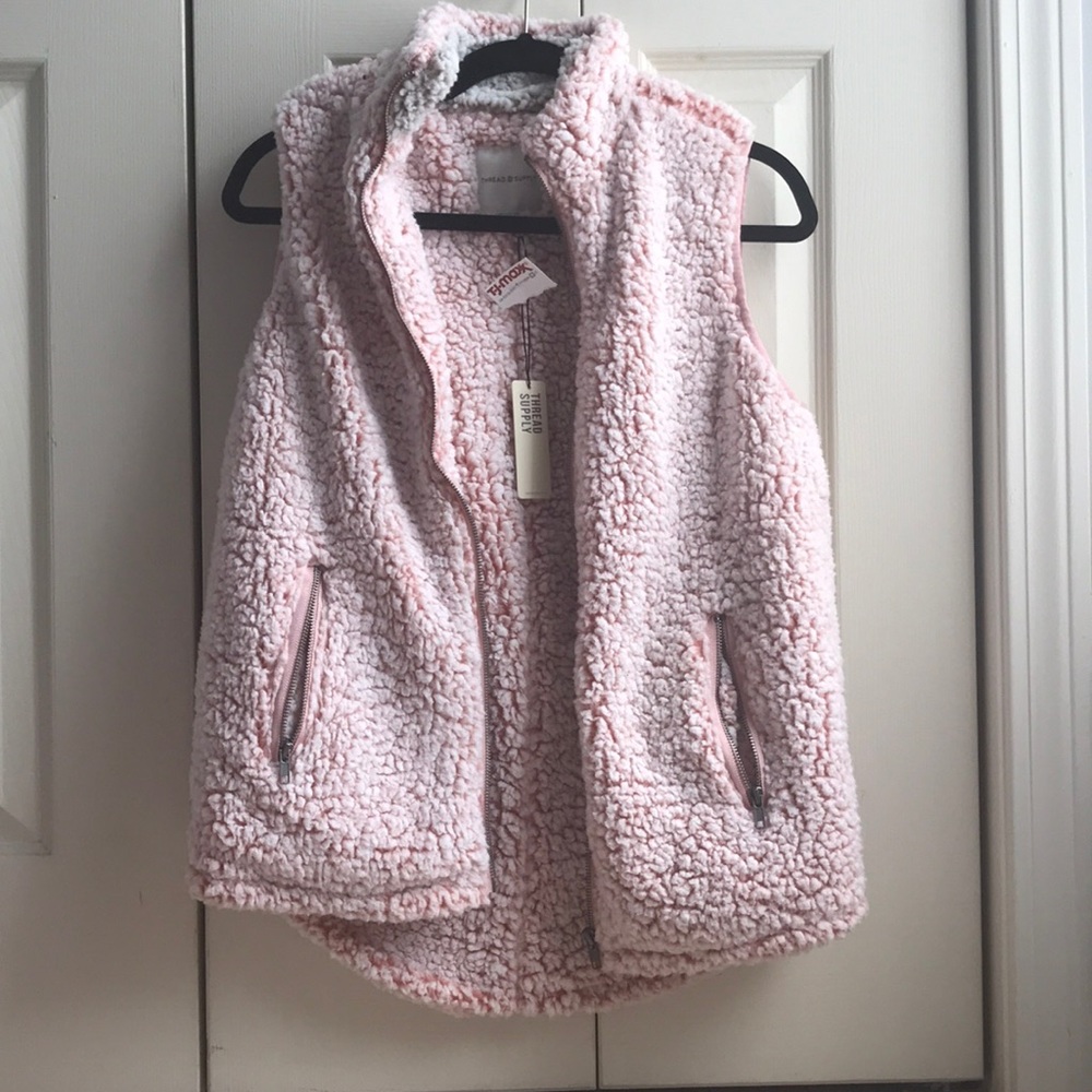 Pink fluffy vest